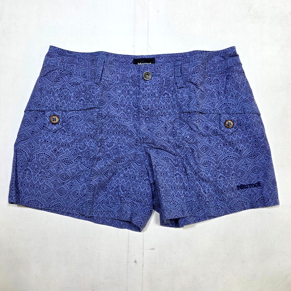 Marmot Shorts Womens 12 Purple Geometric Dot Print Hiking Outdoor Cargo Trail